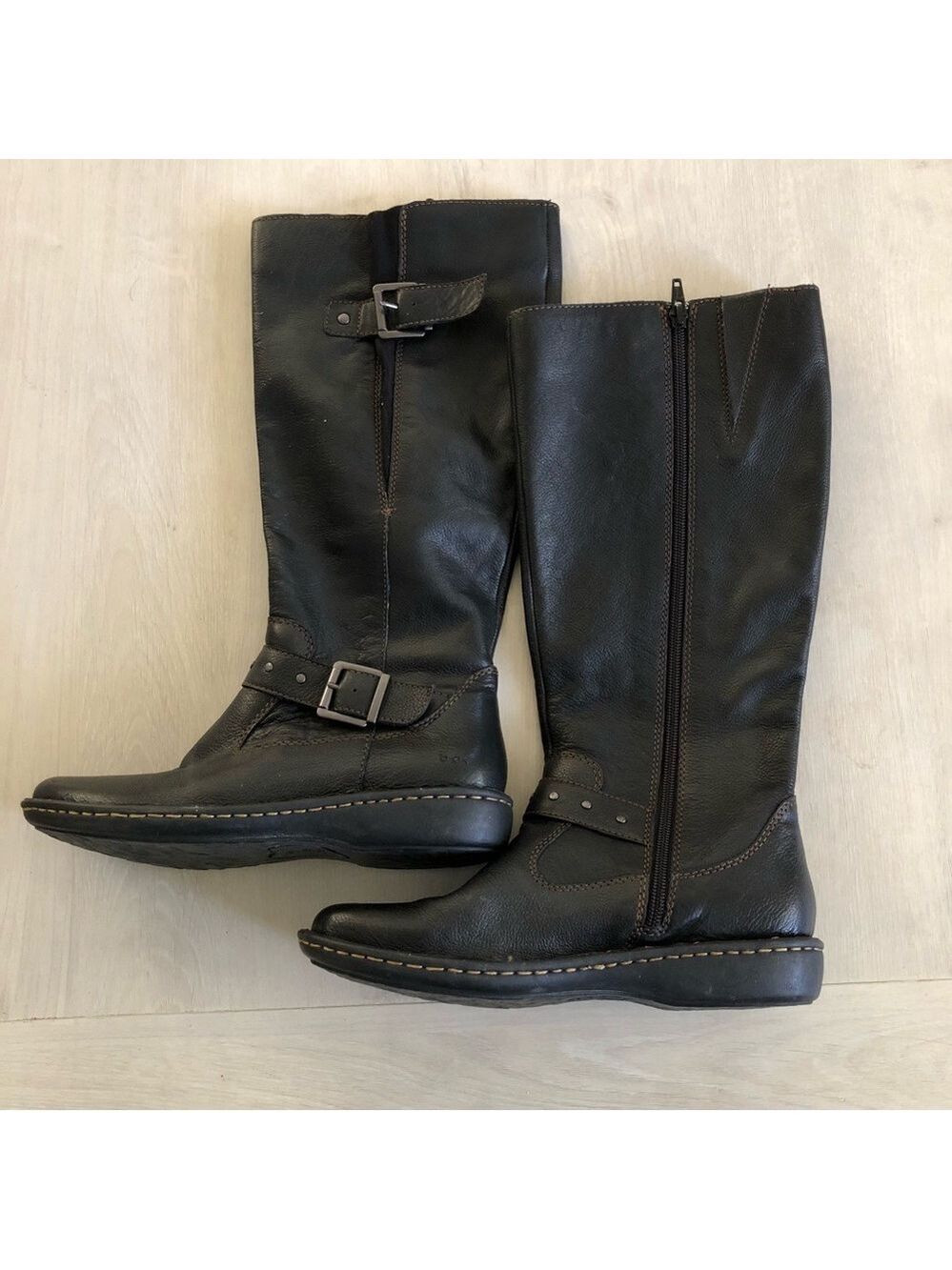 b.o.c. Boho Size 7M Oliver Leather Riding Boots Buttery Soft Pebble Grain Leathe - Picture 2 of 11